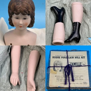 Vintage Sammler altmodische handgefertigte Biskuitporzellan Puppe Set "CAMILE" - Bild 1 von 10