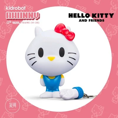 Kidrobot Bhunny Hello Kitty Blanco Azul Vinilo Figura Sofubi Modelo Juguete H10CM (4 pulgadas) Foto 1 de 4