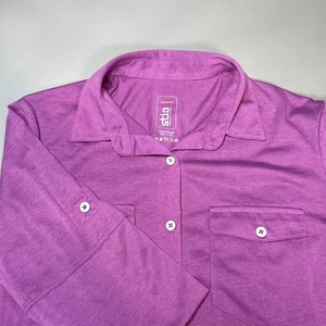 Stio Divide Shirt Womens Small Purple Button Front 1/2 Sleeve Performance #1136 - Picture 1 of 9