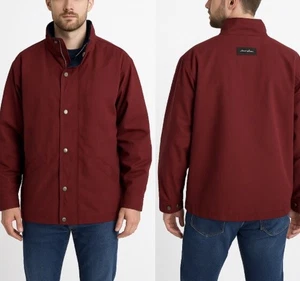 Eddie Bauer Jacke Mantel Herren Gr. S Oversized Burgund/Blau Full Zip mit Druckknöpfen - Bild 1 von 18
