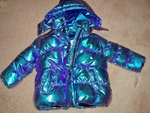 NWT Hooded Urban Republic Dark Purple iridescent kids puffer size 18 Months NEW - Picture 1 of 4