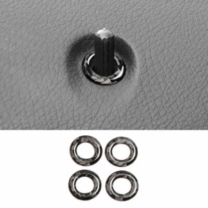 Real Carbon Fiber Inner Door Lock Down Bolt Ring Trim For Benz C-Class 2008-2014 - Foto 1 di 6