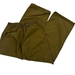 NWT! Pink Victoria's Secret Olive Green Wide Leg Cargo Parachute Pants - Picture 1 of 11