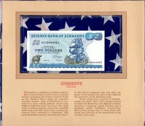 Most Treasured Banknotes Zimbabwe 2 Dollar 1983 P-1b UNC Lucky # AA2304446L - Picture 1 of 2
