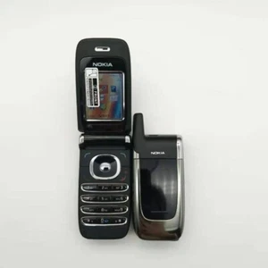 Nokia 6060 Black Basic Flip Original 2G GSM 900 / 1800 FM Radio Mobile Phones - Afbeelding 1 van 15