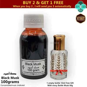 1x Black Musk 100g Concentratedl misk Arabian Thick perfume tahara oil مسك اسود - Picture 1 of 4