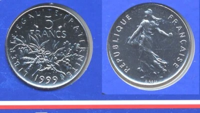 FDC : Splendide 5 Francs semeuse 1999 neuve/scellée de coffret BU - Photo 1/2
