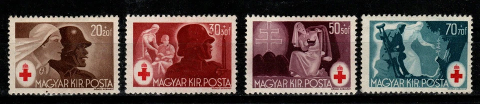 HUNGRÍA - 1944. Cruz Roja III.  Mi: 749-752. MH!! Foto 1 de 1