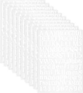 10 Sheets Vinyl Letter Stickers, 1200 Pcs Self-Adhesive Number and Alphabets Sti - Picture 1 of 8