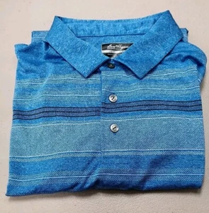 Camisa polo de golf Ben Hogan para hombre talla grande azul manga corta rendimiento suave - Imagen 1 de 7