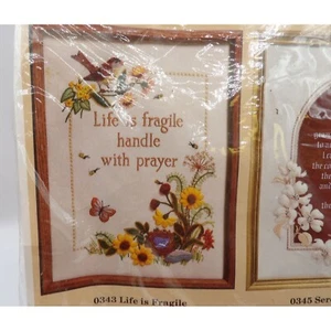 The Creative Circle 0343 "Life Is Fragile" Embroidery Kit - Picture 1 of 4