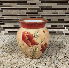 Pier 1 Imports Poppies ceramic ￼Utensil Holder /Vase 7 inch Beautiful Vase 🔥
