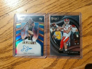 Sage Surratt 2021 Select /15 In Flight on card auto Blue & Trevor Lawrence RC - Picture 1 of 4