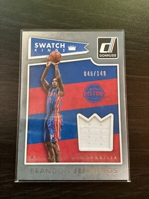 Brandon Jennings 2015-16 Donruss jogo de basquete usado Swatch Kings #40 46/149  - Imagem 1 de 2