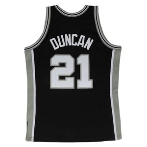 San Antonio Spurs Mitchell & Ness #21 Tim Duncan 1998 Swingman Jersey - Black - Picture 1 of 3