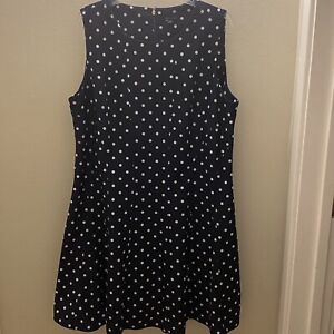 Tommy Hilfiger Women's A-Line Dress Size 24W  Sleeveless Polka Dots  Back Zip