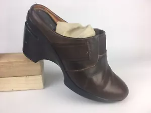 Zuecos de tacón de cuña Cole Haan para mujer de cuero marrón D29427 NikeAir talla 7,5 B - Imagen 1 de 11