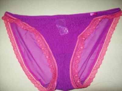 NWT CALVIN KLEIN BIKINI PANTIES W/ LACE TRIM NYLON/ELASTANE D3453 5WF S - Image 1 of 2