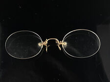 Early 20th Century Spectacles Gold Plated Nose Pinch Reading Glasses Armless