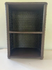 Vintage Woven Wicker Bathroom Shelf Wall Mounted Rattan MCM Brown 22 X 16 X 11 - Picture 1 of 18