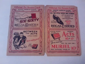 1927 Red Sox Vs. Yankees Programm unbespielt Ruth, Gehrig, + 1934 Red Sox Vs. Tigers - Bild 1 von 6