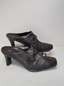 ZAPATOS MULES TACÓN BLOQUE George Rosa talla 9 Slip On Tacón Bajo Marrón - Imagen 1 de 7