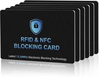 BRANDED RFID Blocking Card – NFC Contactless Credit Debit Card Protector (5 Pack)