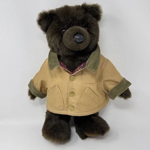 Vintage L.L.Bean Teddybär im Feldmantel - 15 Zoll Plüsch von Douglas Kuscheltiere - Bild 1 von 12