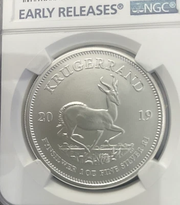 Silver! 2019 KrugeRand NGC MS70 Early Releases 1 Troy oz 999 Fine - Image 1 of 4