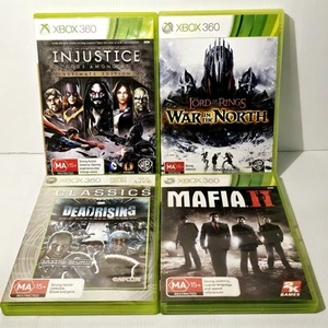 Xbox 360 Game Lot x4 Mafia 2 LOTR Injustice Dead Rising PAL Bundle - Picture 1 of 5