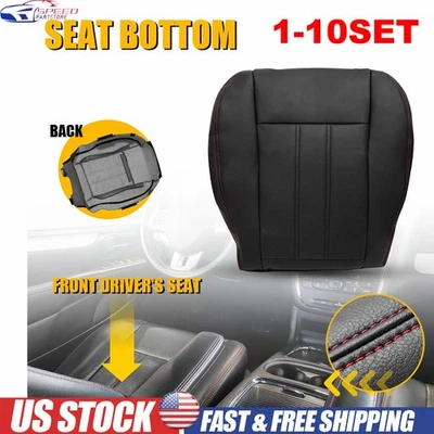 Cubierta de asiento inferior del conductor para Dodge Grand Caravan 2008-2020 negra con costura roja EE. UU. Foto 1 de 4