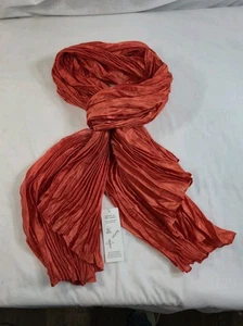 Eileen Fisher Women's Scarf Flame Orange Whisper Silk Scarf One Size (65) - Picture 1 of 7