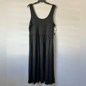 Black Tape Damen gebänderte Taille Strick ärmellos Midikleid schwarz Größe 3X - Bild 1 von 9