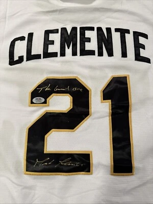 Roberto Clemente Jr. Signed Roberto Clemente Pirates Throwback Jersey PSA/DNA - Image 1 of 4