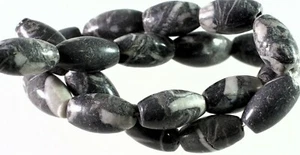 Bead, Natural Zebra Jasper 20x11mm Oval Grade B- Beads 1 Strand(20) * - Picture 1 of 6