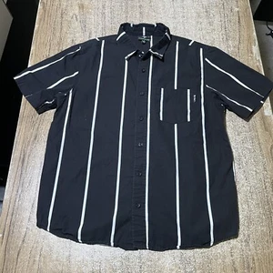 LRG Lifted Research Group Men’s SS Pinstripe Button Up Shirt Size S #25689 - Picture 1 of 3