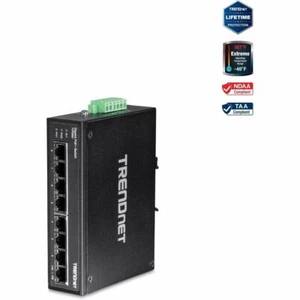 Conmutador de carril DIN TRENDnet TI-PG80 8 puertos industrial endurecido Gigabit PoE+ IP30 - Imagen 1 de 5