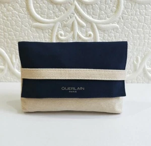 Guerlain Navy Blue & Beige Canvas Makeup Cosmetic Bag / Pouch / Case, Brand NEW! - Picture 1 of 10