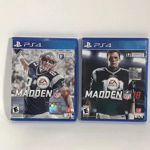 Madden NFL 17 & 18 PS4 Bundle (Sony PlayStation 4 2016, 2017) Football Brady - Picture 1 of 2