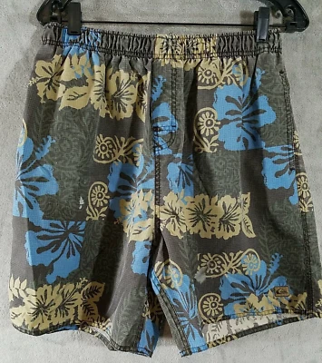 Baúl corto de baño Quiksilver para hombre grande L azul claro floral playa al aire libre Foto 1 de 4