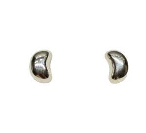 Silver Stud Earrings With Bubble Curve - Picture 1 of 1