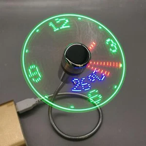 USB Clock Fan Personal Portable Desktop Real Time Dispaly Clock Display - Picture 1 of 12