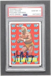 Hulk Hogan Signed 1987 Topps WWF Stickers #2 (PSA) Autograph Graded (PSA) 10 - Picture 1 of 2