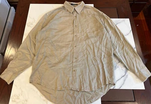 Johnston Murphy 100% Tencel & Lyocell Large Brown Button Down Long Sleeves - Picture 1 of 14