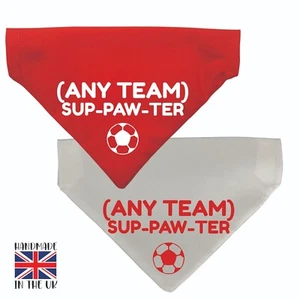 Hund Bandana Slide on Kragen The Reds Fußball personalisiertes Halstuch handgefertigt - Bild 1 von 12