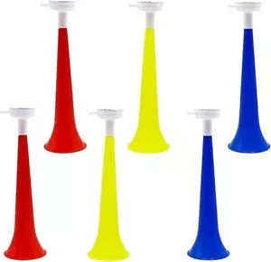1 3 6er Pack Tieftöner Lufthorn Handgerät Vuvuzela Nebel Fußball Festival laute Hörner - Bild 1 von 9