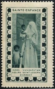 VIGNETTE INDE INDIA RELIGION STE ENFANCE SOEURS ST JOSEPH ANNECY / LABEL - Imagen 1 de 1