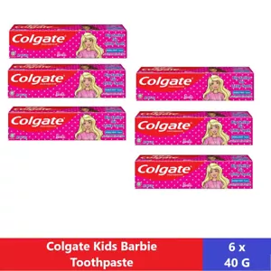 6 x Colgate Kids Barbie Toothpaste Clinically-proven Cavity & Enamel Protect 40g - Picture 1 of 6