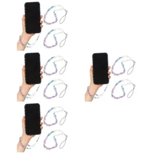 4 pièces sangles de téléphone portable charme fil de poignet cordon de cou de téléphone portable - Photo 1/12