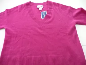 MAGLIONE RACHEL ZOE 2 STRATI CASHMERE SPLENDIDO FUCSIA BOXY TAGLIA M NUOVO - Foto 1 di 4